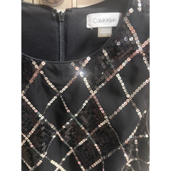 Calvin Klein Women's Black / Silver Sequin Party / Cocktail Dress Size 4 - Picture 3 of 4